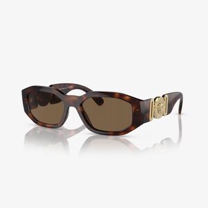 Versace Tortoiseshell Brown Sunglasses with Gold Medusa Accents